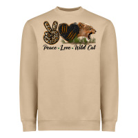 Mushroom Peace Love Wild Cat Head Heavyweight Sweatshirt - LillyAllenDesigns