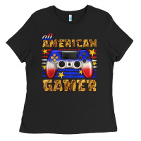 Black all american gamer Ladies Tee - texasbilliewilder