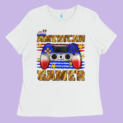 All American Gamer Ladies Tee Designed By Texasbilliewilder