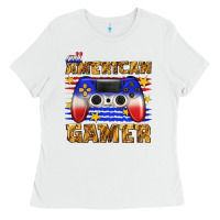 White all american gamer Ladies Tee - texasbilliewilder