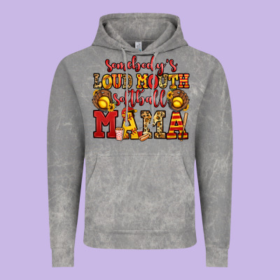 Somebody's Loud Mouth Softball Mama Vintage Hoodie Designed By Jasminsmagicworld