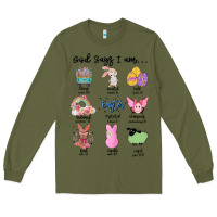 Army Green gos says ı am easter Long Sleeve Tee - MaliasSmallBusiness