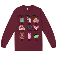 Burgundy gos says ı am easter Long Sleeve Tee - MaliasSmallBusiness