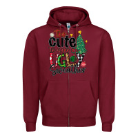 Burgundy too cute to wear ugly  christmas Zipper Hoodie - MaliasSmallBusiness