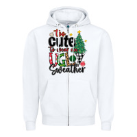 White too cute to wear ugly  christmas Zipper Hoodie - MaliasSmallBusiness