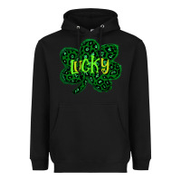 Black Lucky Shamrock St Patricks Day Heavyweight Hoodie - Bettercallsaul