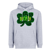 Heather Grey Lucky Shamrock St Patricks Day Heavyweight Hoodie - Bettercallsaul