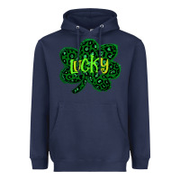 Navy Lucky Shamrock St Patricks Day Heavyweight Hoodie - Bettercallsaul
