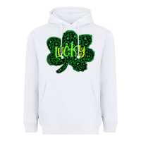 White Lucky Shamrock St Patricks Day Heavyweight Hoodie - Bettercallsaul