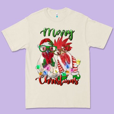 Christmas Roosters Premium Tee Designed By Ranaportraitstore
