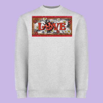 Love Ladybug    License Plate Template Heavyweight Sweatshirt Designed By Barkaloodesign