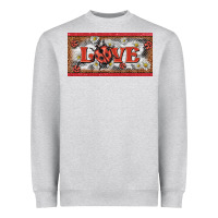Heather Grey love ladybug    license plate template Heavyweight Sweatshirt - BarkalooDesign