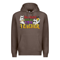 Coffee You Can't Scare Me I'm a Teacher Premium Hoodie - texasbilliewilder