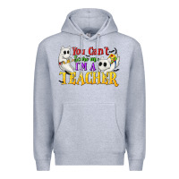 Heather Grey You Can't Scare Me I'm a Teacher Premium Hoodie - texasbilliewilder