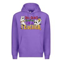 Purple You Can't Scare Me I'm a Teacher Premium Hoodie - texasbilliewilder