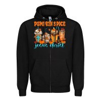 Black pumpkin spice jesus christ Zipper Hoodie - MaliasSmallBusiness