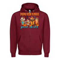 Burgundy pumpkin spice jesus christ Zipper Hoodie - MaliasSmallBusiness