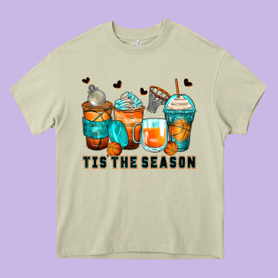 Tis' The Season Basketball Coffee Cups Heavy Core Tee Designed By Zillion Design Studio