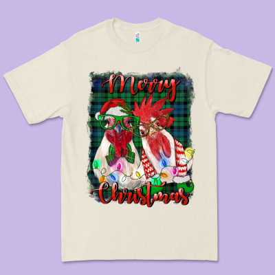 Christmas Roosters With Background Premium Tee Designed By Ranaportraitstore
