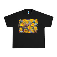 Black aztec sunflower leopard background Urban Heavy Tee - AdoDesignShop
