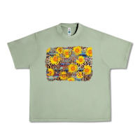 Oil Green aztec sunflower leopard background Urban Heavy Tee - AdoDesignShop