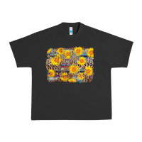 Pigment Black aztec sunflower leopard background Urban Heavy Tee - AdoDesignShop