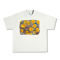 Pistachio aztec sunflower leopard background Urban Heavy Tee - AdoDesignShop