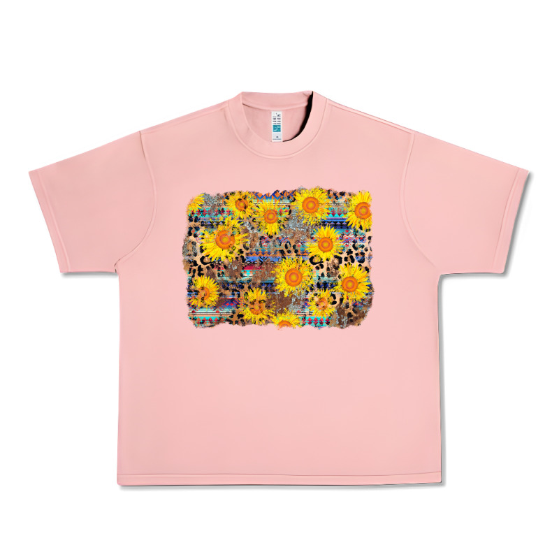 Aztec Sunflower Leopard Background Urban Heavy Tee by AdoDesignShop | Teevron