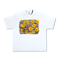 White aztec sunflower leopard background Urban Heavy Tee - AdoDesignShop