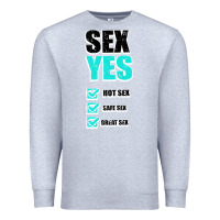 Heather Grey SEX YES HOT SEX SAFE SEX GREAT SEX Premium Sweatshirt - Bettercallsaul