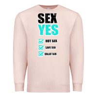 Pale Pink SEX YES HOT SEX SAFE SEX GREAT SEX Premium Sweatshirt - Bettercallsaul