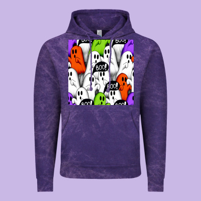 Boo Ghosts Seamless Pattern Vintage Hoodie Designed By Bundleandbundleshop
