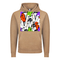 Vintage Coffee boo ghosts seamless pattern Vintage Hoodie - BundleAndBundleShop