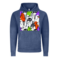 Vintage Denim boo ghosts seamless pattern Vintage Hoodie - BundleAndBundleShop