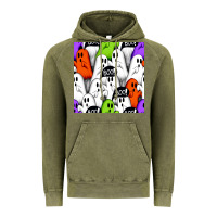 Vintage Olive boo ghosts seamless pattern Vintage Hoodie - BundleAndBundleShop