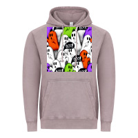 Vintage Zinc boo ghosts seamless pattern Vintage Hoodie - BundleAndBundleShop