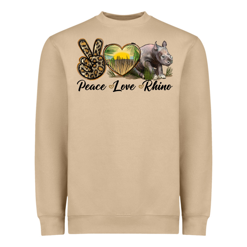 Peace Love Rhino Heavyweight Sweatshirt by LillyAllenDesigns | Teevron