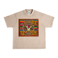 French Oak serape sunflowers bull skull background Urban Heavy Tee - Artiststas