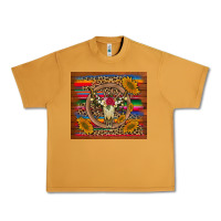 Peanut Butter serape sunflowers bull skull background Urban Heavy Tee - Artiststas