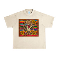 Sandshell serape sunflowers bull skull background Urban Heavy Tee - Artiststas