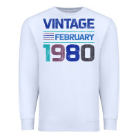 White Vintage February 1980 Premium Sweatshirt - Bettercallsaul