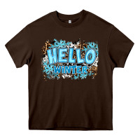 Chocolate Brown hello winter Heavy Core Tee - RanaPortraitStore