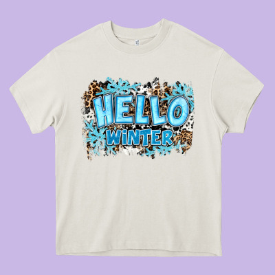 Hello Winter Heavy Core Tee Designed By Ranaportraitstore