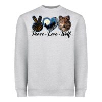 Peace Love Wolf Head Heavyweight Sweatshirt | Teevron
