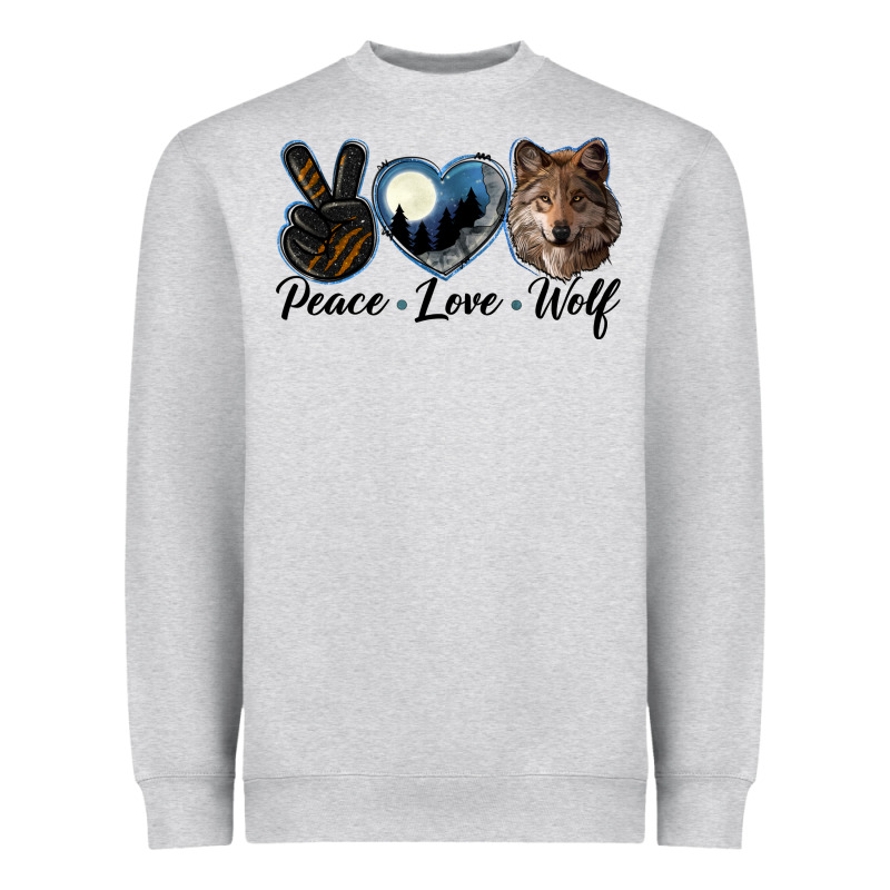 Peace Love Wolf Head Heavyweight Sweatshirt by LillyAllenDesigns | Teevron