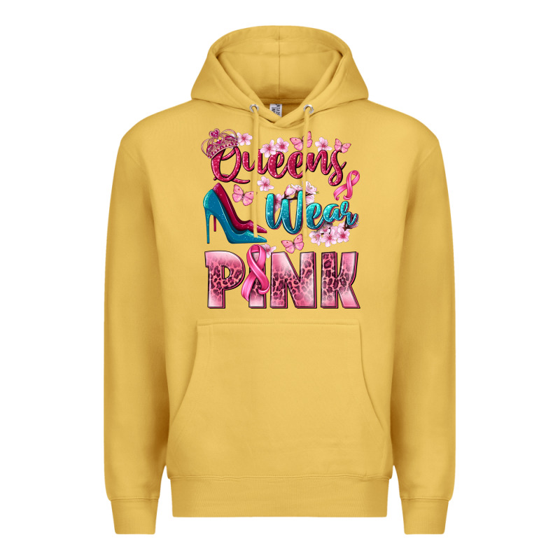 Queens Wear Pink Breast Cancer Premium Hoodie by NancyCooperArtShop | Teevron