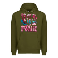 Army Green Queens wear pink Breast Cancer Premium Hoodie - NancyCooperArtShop