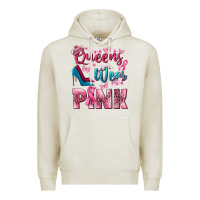Oatmeal Heather Queens wear pink Breast Cancer Premium Hoodie - NancyCooperArtShop
