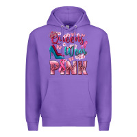 Purple Queens wear pink Breast Cancer Premium Hoodie - NancyCooperArtShop