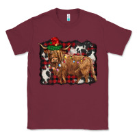 Burgundy christmas highland cow Classic Tee - BarkalooDesign